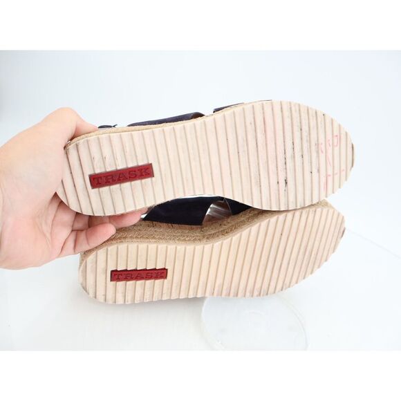 Trask Randi Sandals Women's Size 8 Blue Leather Suede Espadrilles Slingback - Picture 10 of 12